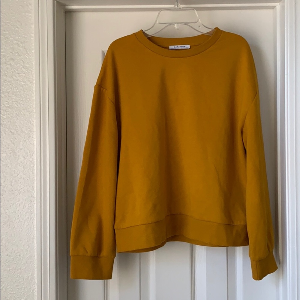 ZARA crew neck crop sweater